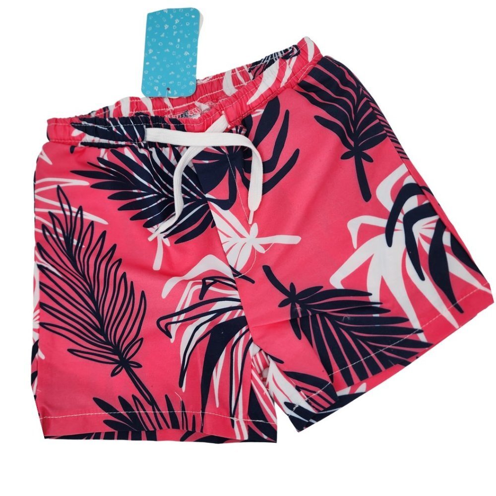 IFFEI Toddler Boys' Leaf Print Quick Dry UPF‎ 50+ Swim Trunks Size 4-5T NWT